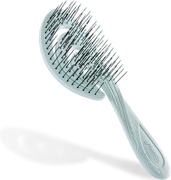 Ninabella Detangler Hair Brush for Women,Men&Kids-Does not Pull on Hair-Hair Straightening Brush for Straight, Curly&Wet Hair-Unique Wave Detangler Brush-Recycled Material–pink