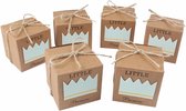 50 x kleine prins kraftpapieren geschenkdoosjes gastgeschenk snoepdozen snoepdoos voor jongens, verjaardag, feest, doop, babyshower