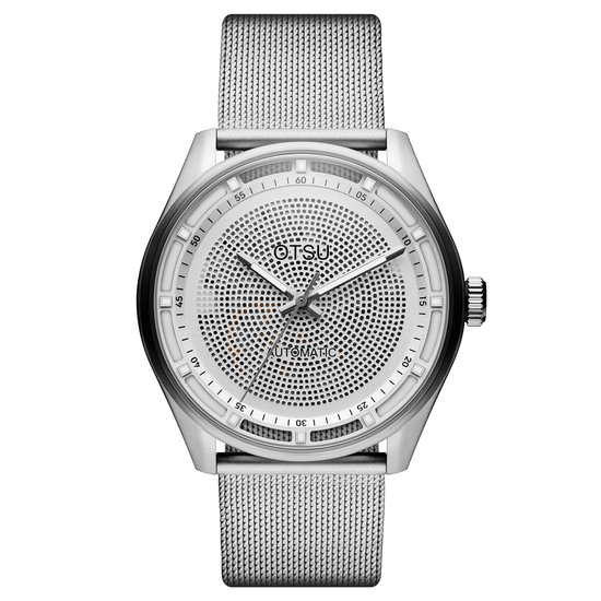 Calin | Zilverkleurig Transparant Automatisch Skelet Horloge