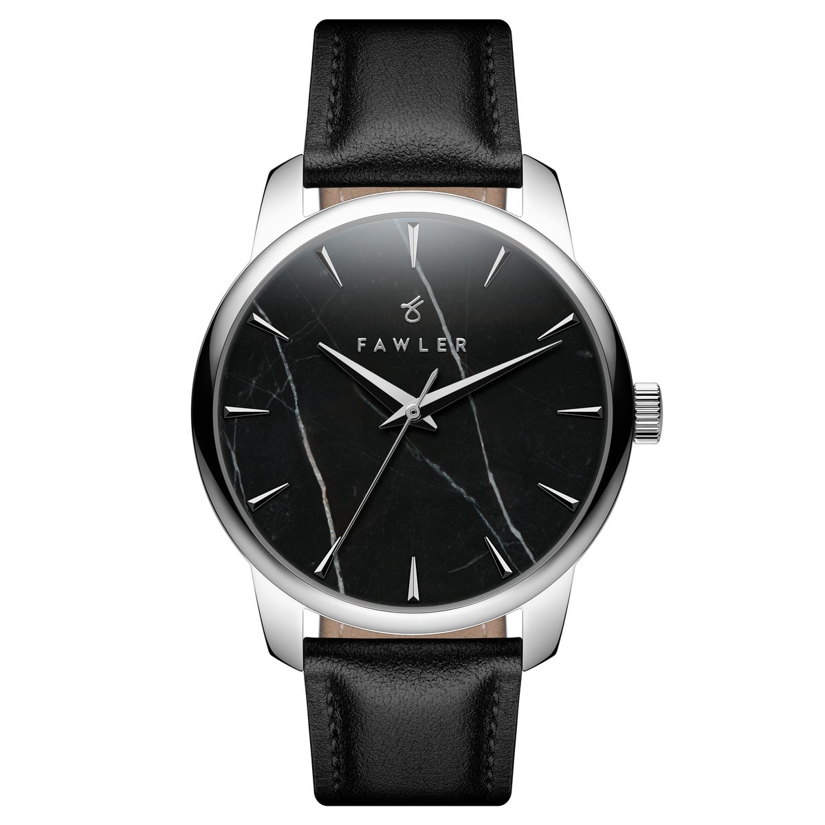 Beleza | Zilverkleurig Roestvrijstalen Zwart Gemarmerd Horloge