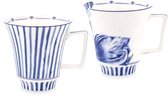 Heinen Delfts Blauw Sharing Moments - Mug - Tulip Stripes - Set de 2