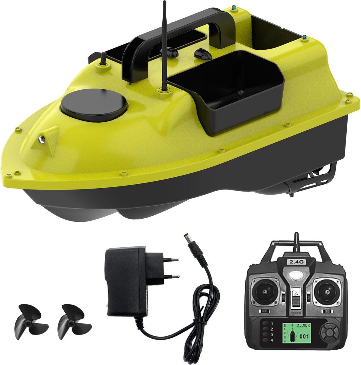Kibus Voerboot Karper – 500 Meter Bereik – 3 Aas Containers – 5200MAH – Afstandsbediening Ideale Baitboat - Visspullen - Karpervissen - Bestuurbare vissen boot