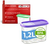 TRONICXL 4x voorraadcontainers Box 1,2 liter - voorraaddozen met deksel - bulkdozen - voedselopslagcontainers - BPA vrij - kunststof Vershouddoos