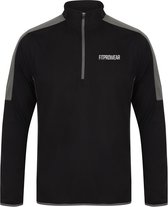 FitProWear Unisex Midlayer Longsleeve Zwart/Grijs - Maat XS - Sporttrui - Baselayer - Trainingsjack - Trainingsjas - Sportshirt - Sportshirt lange mouwen - 1/4 Zip Hoodie - Fitness trui