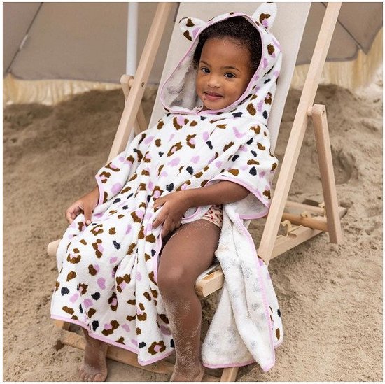 Swim Essentials Strandponcho - Badcape Kinderen - Poncho Handdoek - Kaki Panterprint - 65 x 65 cm van Swim Essentials — afbeelding 2