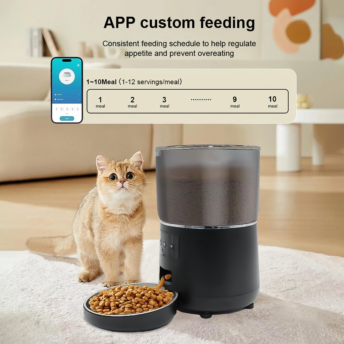Automatische Kattenvoeder met WiFi en App-Bediening 4L - afbeelding 2