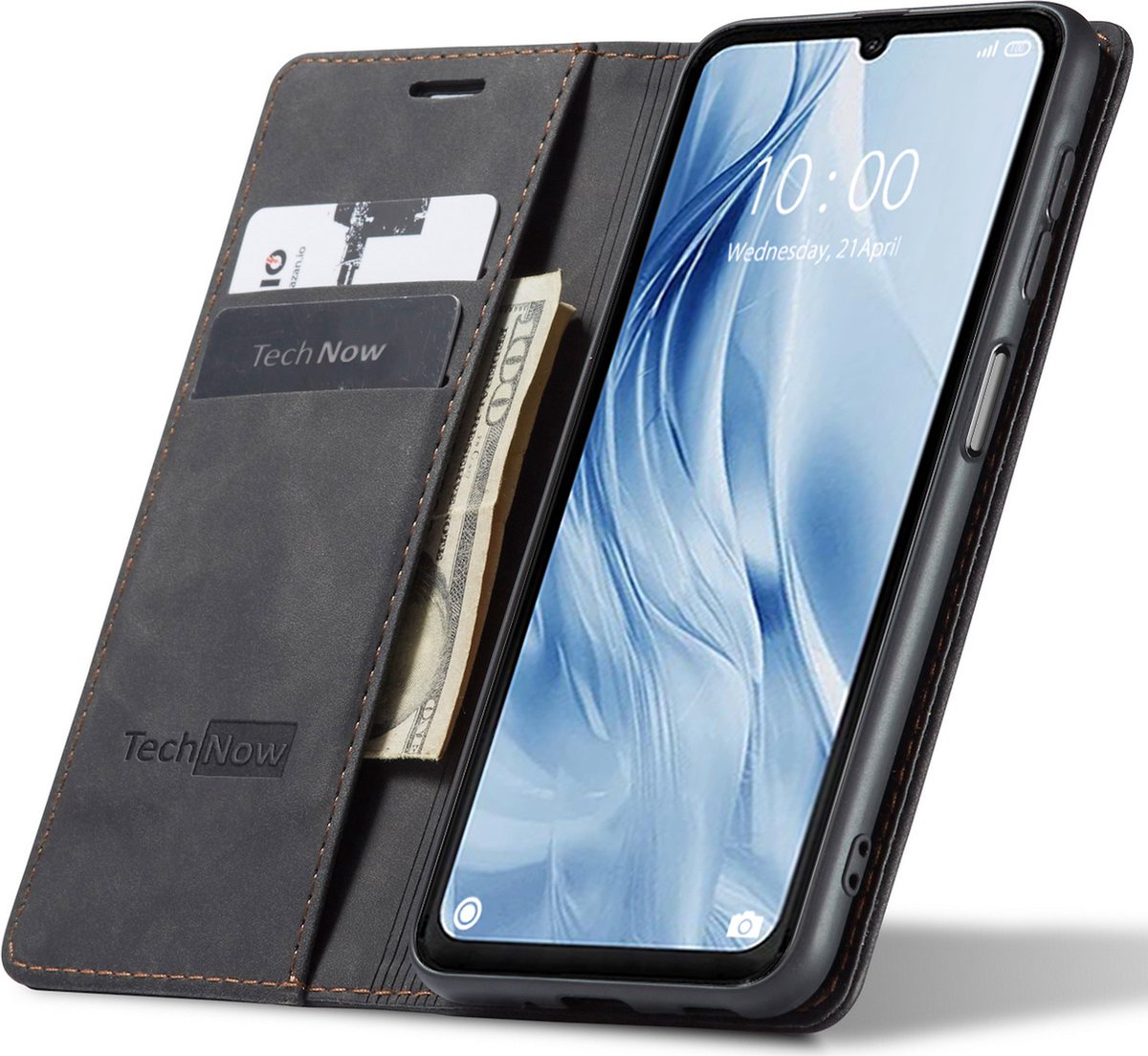 Hoesje geschikt voor Xiaomi Redmi 13C 4G / Poco C65 - Book Case Leer Slimline Zwart