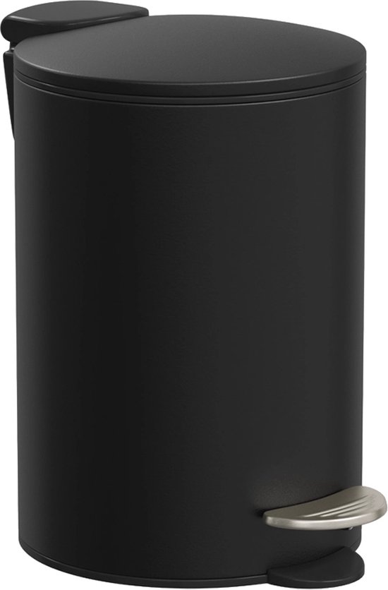 Poubelle métal soft close 3L "Colorama" noir