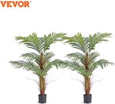 PrimePicks® - Kunst Palmboom - Kunstplanten Voor Binnen - Palm Kunstplant - Onderhoudsarme Plant - 122cm Hoog - Veilig Pe Materiaal & Anti-Tip Tilt Bescherming
