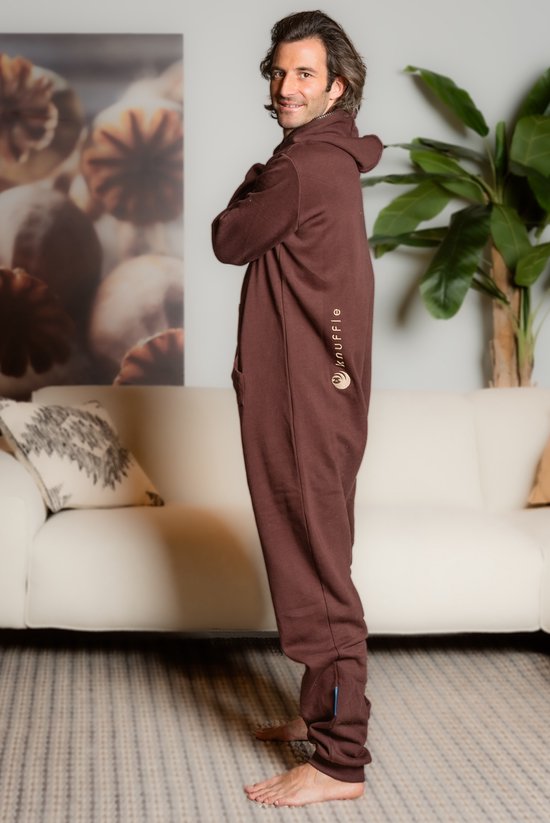 Foto: Heren jogging onesie knuffle men s health de perfecte onesie voor iedere man voel je heerlijk ontspannen en comfortabel gratis verzending handgemaakt in portugal loungewear huispak in 4 kleuren dit is maat m in de kleur bruin