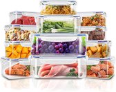 Bastix - Pak van 24 voorraaddozen met deksel (12 containers, 12 deksels) voedselopslagcontainers voor keukenopslag, BPA-vrije keukenorganizer (blauw)