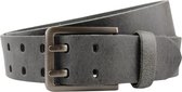 Fana Belts Leren Riem Antraciet/Grijs - Stoere Riem 4,5 cm - Taillemaat 95