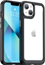 Helder acryl Harde achterkant Hoesje - Zachte TPU Bumper Hybride telefoonhoes Geschikt voor: Apple iPhone 15 Plus
