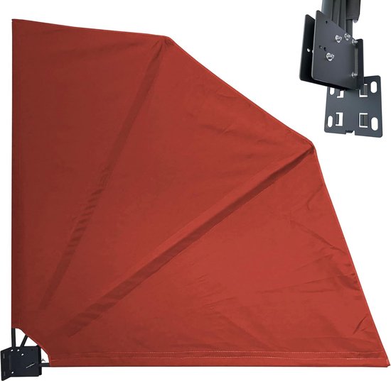 2 Stück Balkonfächer 115 x 115 cm Beige, Easy Mount Wandplatte, Balko, 74,99