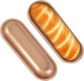 Bastix - Pak met 2 stokbroodbakvormen, 7,5 inch kleine bakvormen met antiaanbaklaag, stokbroodbakplaat voor hotdogbroodjes, minicake, broodvorm, huiskeuken, bakkerij