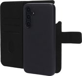 Mobiparts hoesje geschikt voor Samsung Galaxy A55 - Wallet 2-in-1 Boekhoesje - MagSafe - Echt Leder - Uitneembare Case - Sterke Magneet Sluiting - Contactloos betalen - Zwart