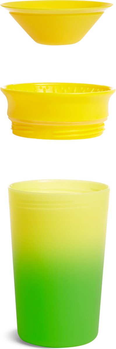 Munchkin Miracle Anti-Lek 360° Drinkbeker - Sippy Cup - Veranderd van Kleur - Warmtegevoelig - Oefenbeker voor Baby en Kind - 266ml - Geel/Groen van Munchkin — afbeelding 2