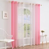 Transparante raamgordijnen, glad, Panelen, Raamvitrage, Gordijnen, Elegante behandeling voor Slaapkamer, Woonkamer,55 x 69 Inch Pink