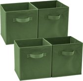 opvouwbare kubusopbergdozen, set van 4, opvouwbare opbergdoos voor peuters, kinderkamer, thuis, 26,7 x 26,7 x 28 cm, groen