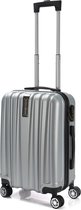AATravel Royalty Line ® Reiskoffer S - Handbagage - Luxe ABS Trolley - Met Dubbele Wielen - Koffer 55 cm - 360° Spinners - 36 Liter - Zilver