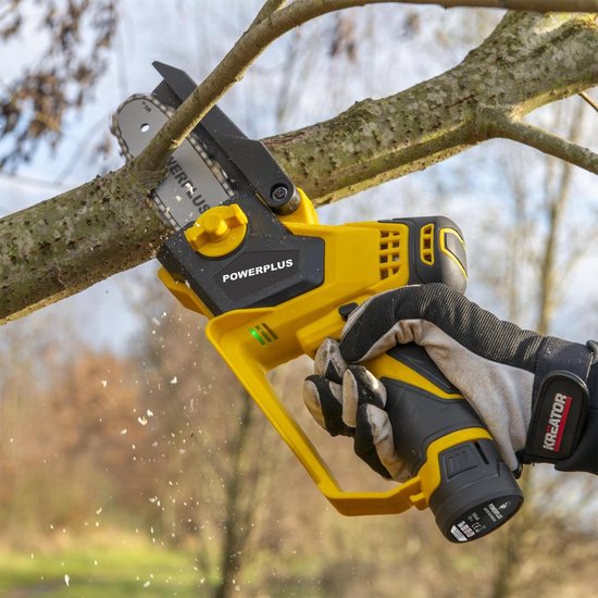 Powerplus Accu-mini-kettingzaag POWXG1040 - Snoeizaag op batterij van 12 V, met accu en lader, zaagblad van 159 mm met 14 T, tuingereedschap van Powerplus — afbeelding 4
