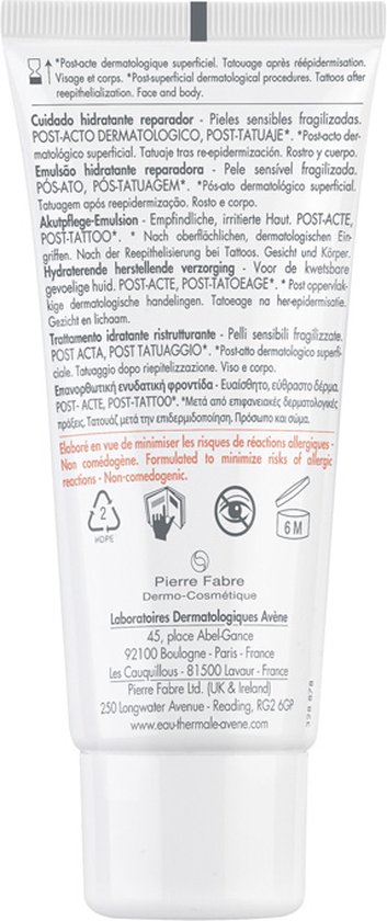 Tube achterkant met productinformatie en ingrediëntenlijst.