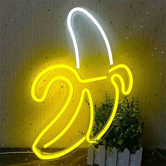ZoeZo - Neon Wandlamp Banaan - LED - Inclusief 1 ophanghaakje - Neon Verlichting - Sfeerverlichting - Led lamp - Banaan - Neonlicht - Neon lamp