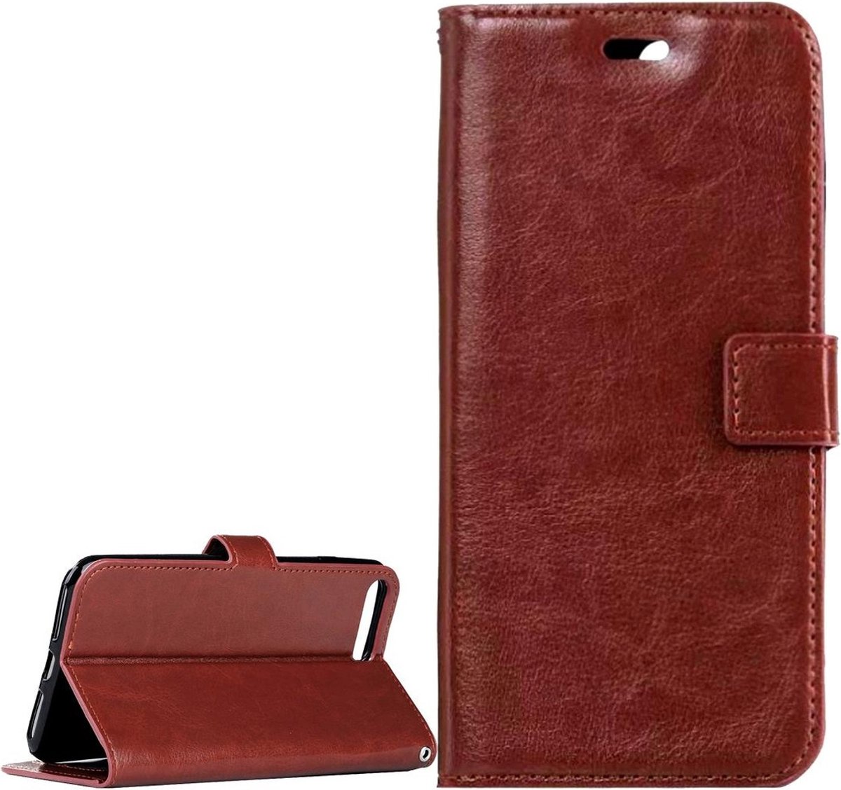 Bookcase Geschikt voor: iPhone 6 / 6s Bruin - portemonnee hoesje - ZT Accessoires