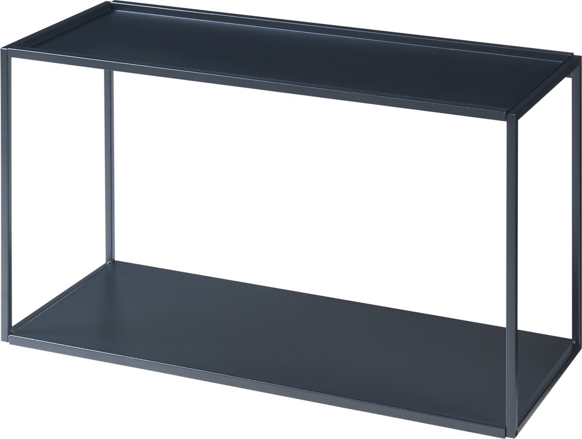 en.casa Wandrek Notodden met 2 planken 60x25x35 cm staal zwart [en.casa]
