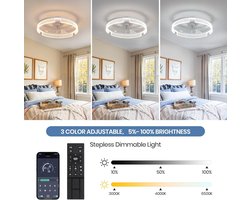 Plafondlamp met Ventilator - Plafondlamp met Ventilator LED - Plafondventilator - Ventilator Afstandsbediening - App - LED