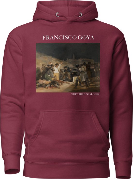 Francisco Goya 'De Derde mei 1808' ("The Third of May 1808") Beroemd Schilderij Hoodie | Unisex Premium Kunst Hoodie | Maroon | S