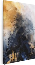 Artaza Canvas Schilderij Abstract Kunstwerk van een Boom met Inktspatten - 80x120 - Groot - Foto Op Canvas - Canvas Print