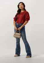 Minus Liva Puff Sleeve Metallic Knit Pullover Tops & T-shirts Dames - Shirt - Rood - Maat L