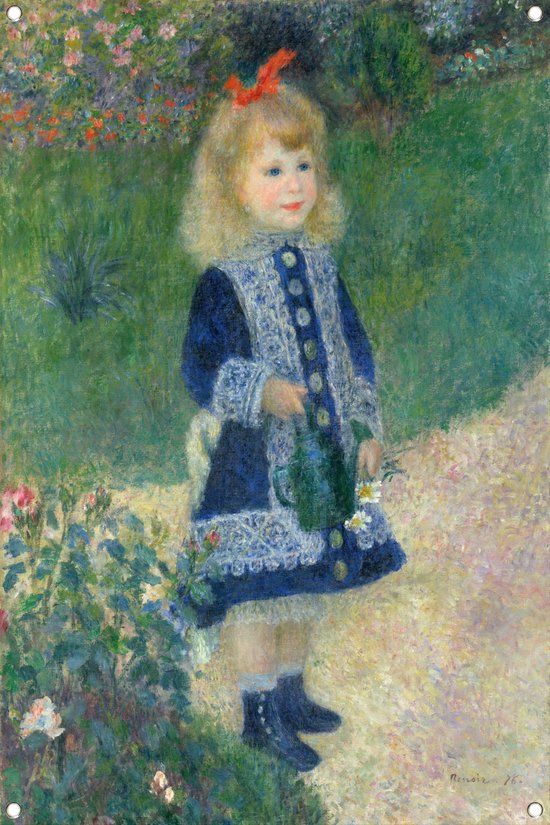 Een meisje met een gieter - Pierre-Auguste Renoir poster - Meisje tuinposter - Tuinposter Figuur - Tuin - Tuin poster - Tuin decoratie wanddecoratie tuinposter 60x90 cm