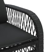 vidaXL - 4-delige - Loungeset - met - kussens - poly - rattan - zwart