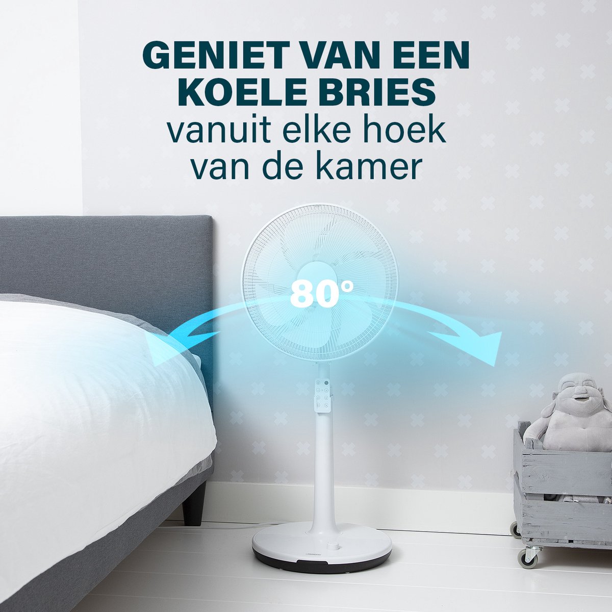 Princess ventilateur sans pales - Sûr, silencieux & efficace - 3 vitesses & 3 modes - Minuterie - Télécommande incluse