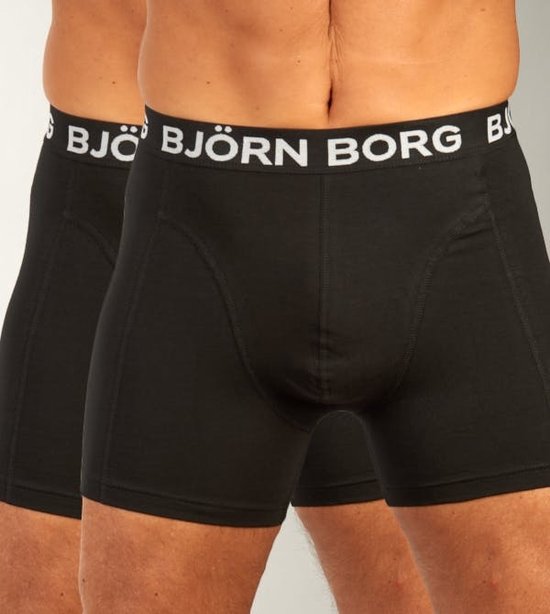 Bjorn Borg Heren 2-Pack Boxershorts SHORTS SAMMY SOLIDS - Zwart - Maat M