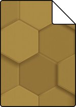 Proefstaal Origin Wallcoverings eco-texture vliesbehang 3d hexagon motief goud - 347971 - 26,5 x 21 cm