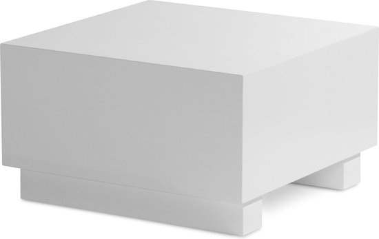 Rootz Elegante Salontafel - Kubustafel - Hoogglans Afwerking - Wit - Opbergruimte met afstandsbediening - Veelzijdig ontwerp - 60 cm x 60 cm x 35 cm