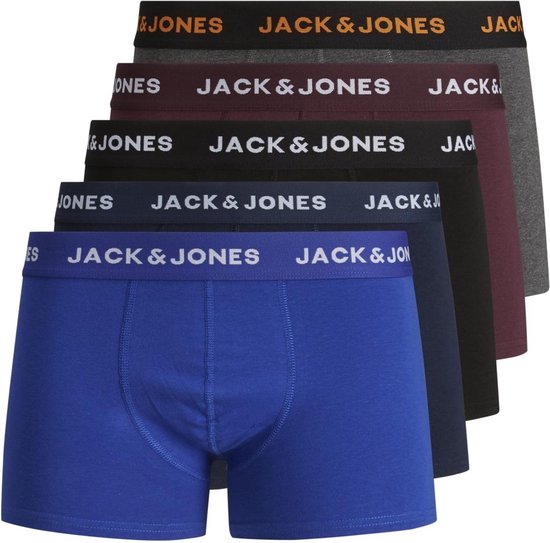 Jack & Jones - Lot de 5 boxers homme multi - taille L.