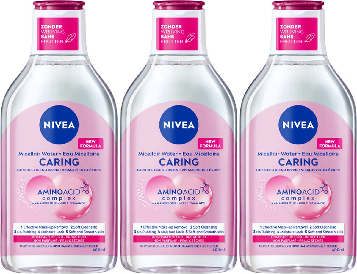 Goedkoopste 3x Nivea 0 Residu Micellair Water Droge Huid 400 ml
