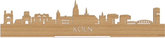 Standing Skyline Köln Bamboe hout - 40 cm - Woon decoratie om neer te zetten en om op te hangen - Meer steden beschikbaar - Cadeau voor hem - Cadeau voor haar - Jubileum - Verjaardag - Housewarming - Aandenken aan stad - WoodWideCities