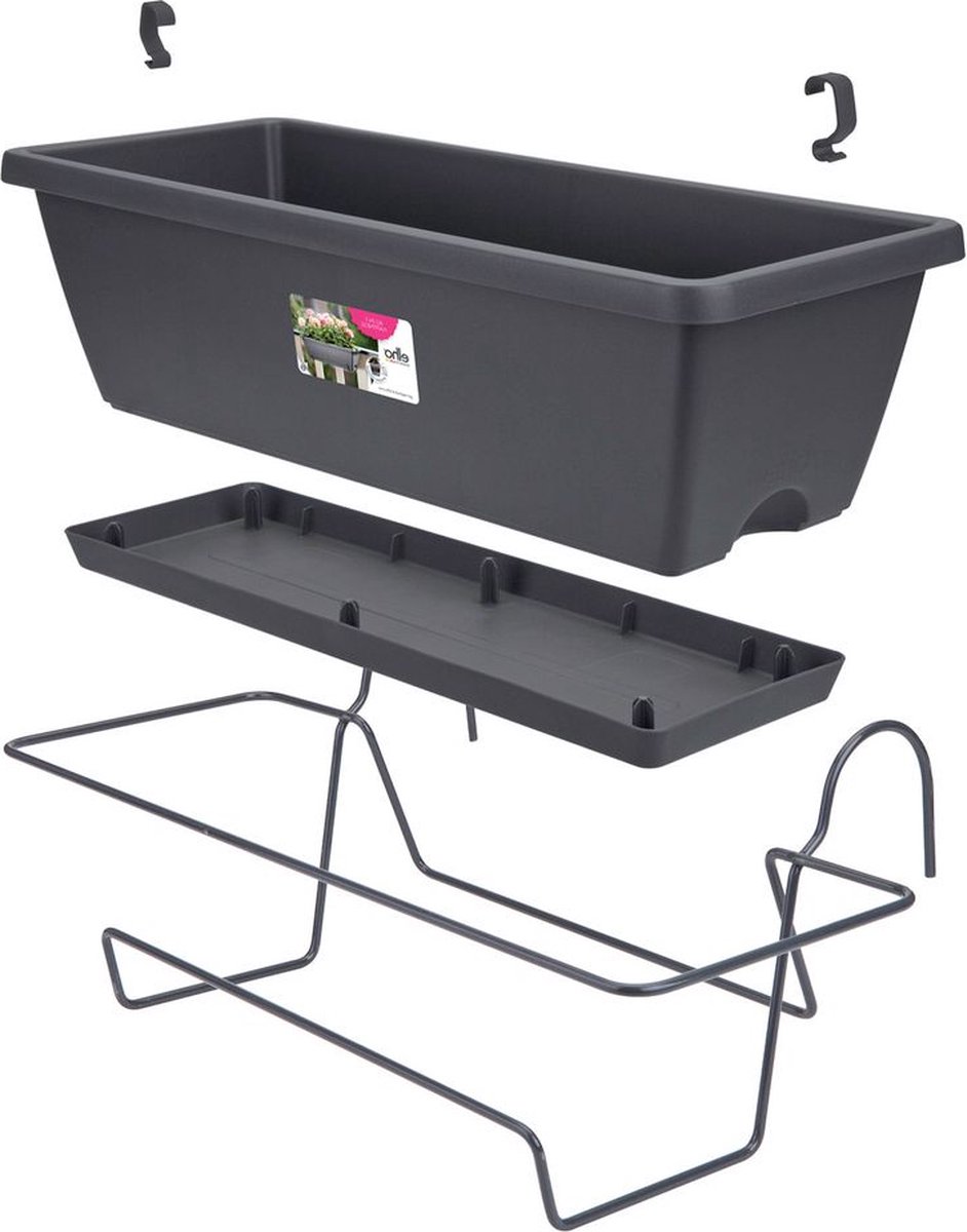 Elho Barcelona Allin1 50 - Balcony Planter with Hanging Bracket
