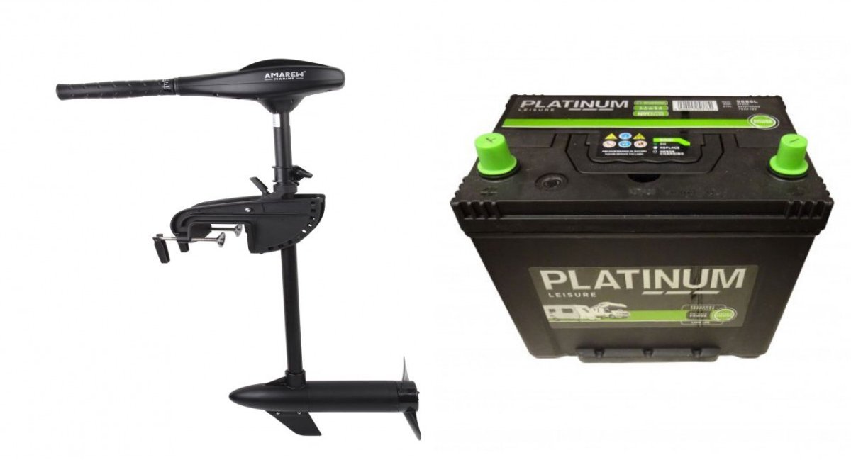 Fluistermotor 66LBS + 110ah accu