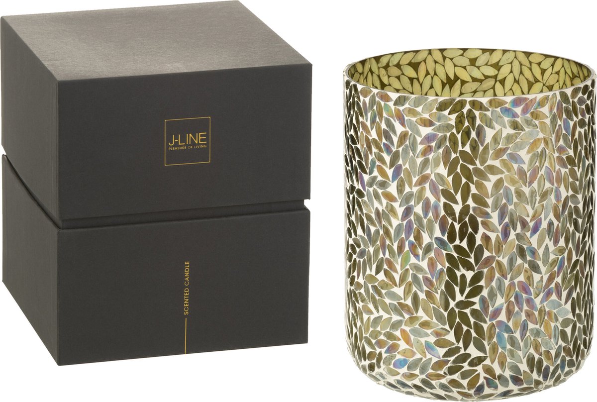 J-Line geurkaars Tea & Herbs - glas - groen - XL - 150U