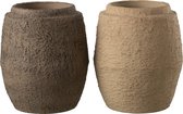 J-Line Cachepot Ceramique Taupe/Marron Large Assortiment De 2
