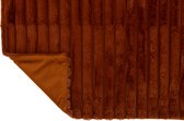 J-Line Plaid corduroy - polyester - roest - 180 x 130 cm - woonaccessoires