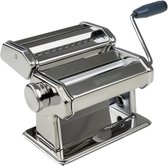 Pasta machine verstelbaar 195 x 16 x 17 cm Easy Prepare houder voor bevestiging aan het werkblad - zilver blauw - 1 stuk pasta roller