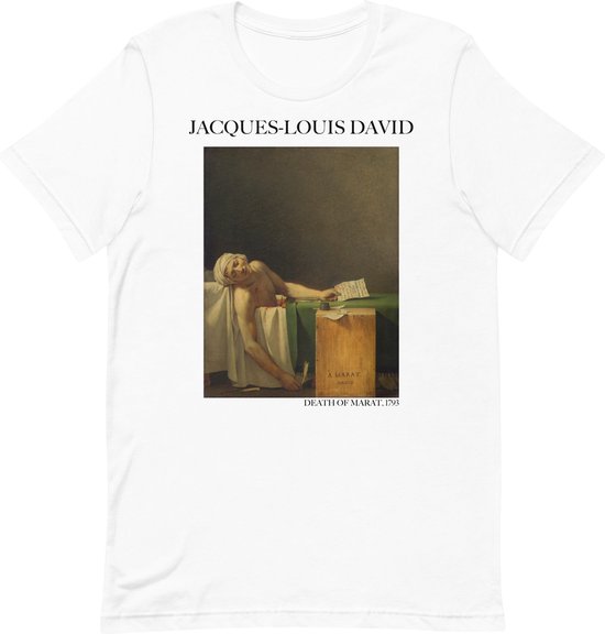 Caspar David Friedrich 'De Wandelaar boven de Nevelzee' ("Wanderer Above the Sea of Fog") Beroemd Schilderij T-Shirt | Unisex Klassiek Kunst T-shirt | Wit | M