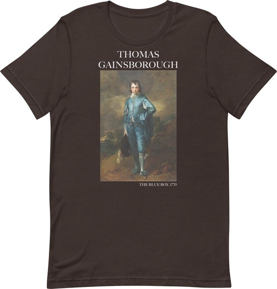 Thomas Gainsborough 'De Blauwe Jongen' ("The Blue Boy") Beroemd Schilderij T-Shirt | Unisex Klassiek Kunst T-shirt | Bruin | XL